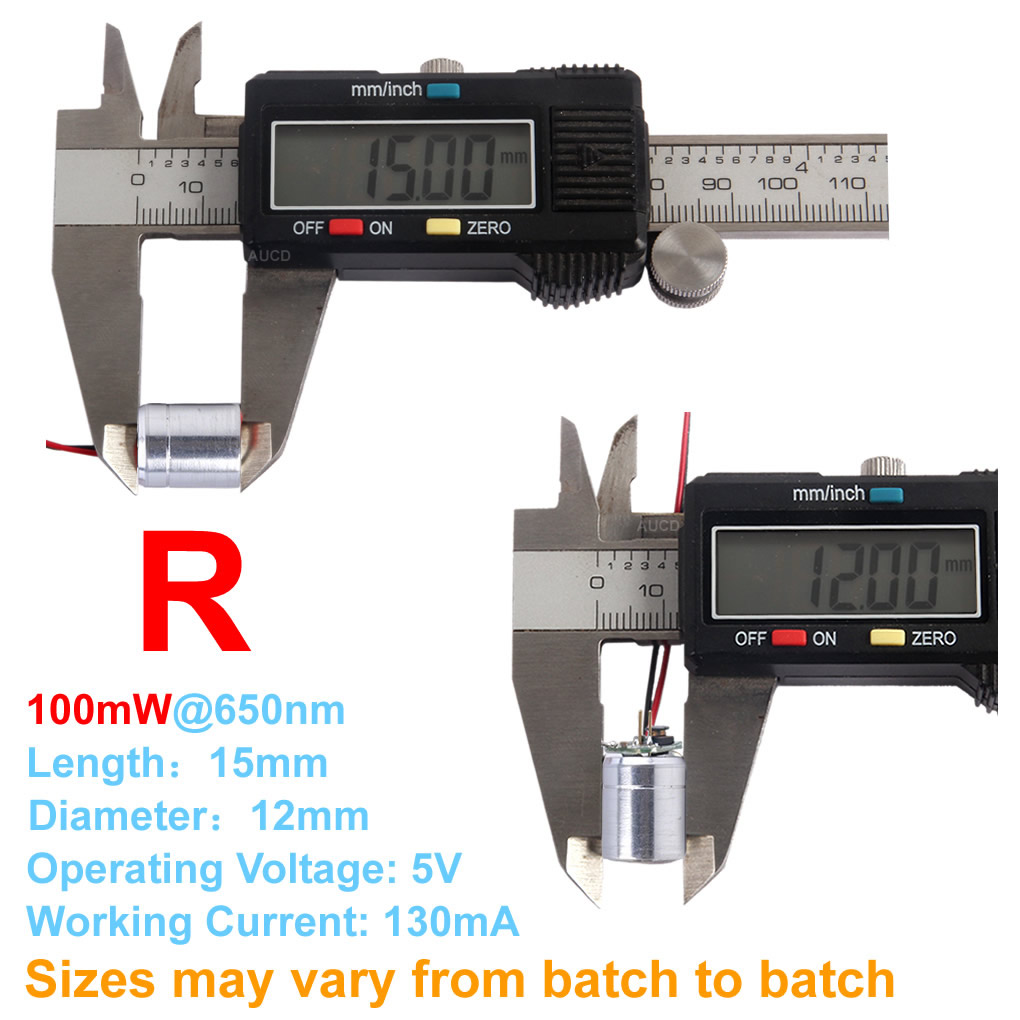 Φ12x15mm DC 5V Red-100mW Green - đánh giá và giá Diode Laser Module