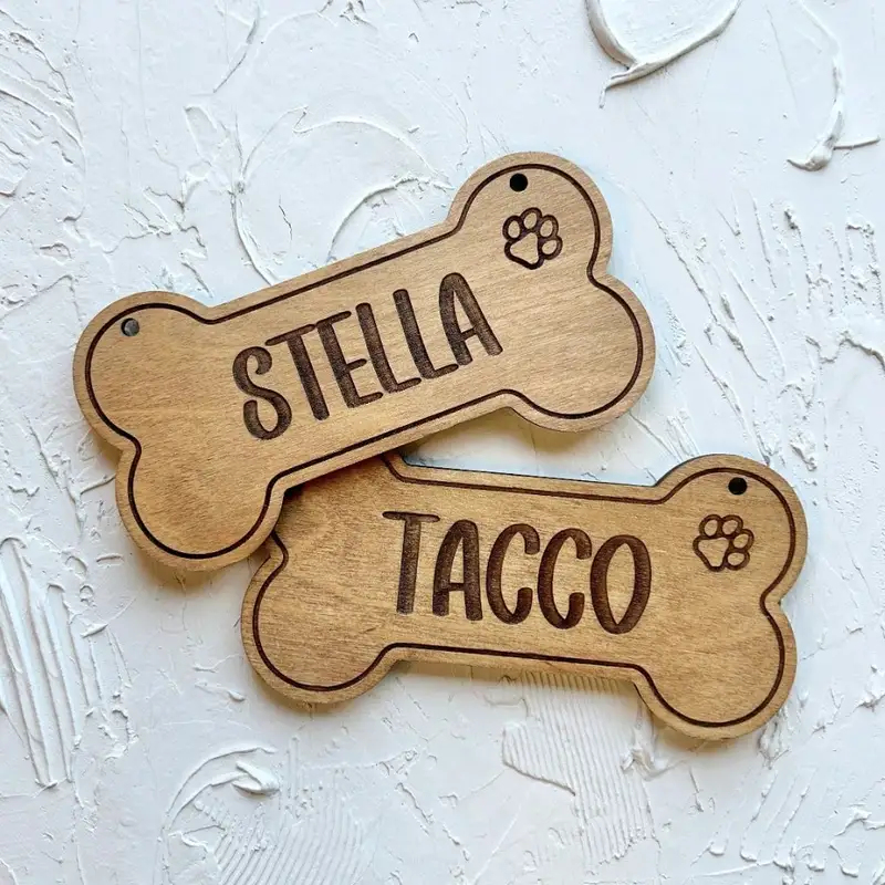 5PCS Custom Wooden Dog Tag - P - đánh giá và giá Laser Engraving Software