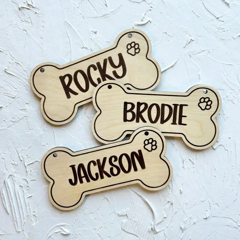 5PCS Custom Wooden Dog Tag - P - đánh giá và giá Laser Engraving Software