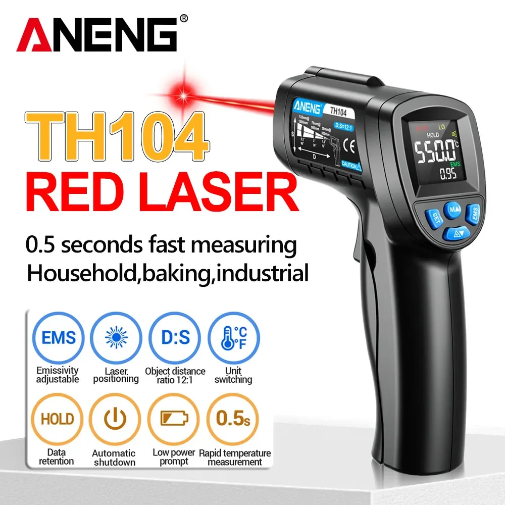ANENG TH104 Infrared Handheld  - đánh giá và giá Industrial Laser Temperature Sensor