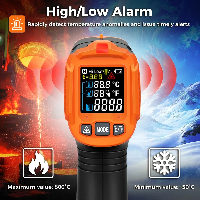 -50~380C Infrared Thermometer  - đánh giá và giá Industrial Laser Temperature Sensor